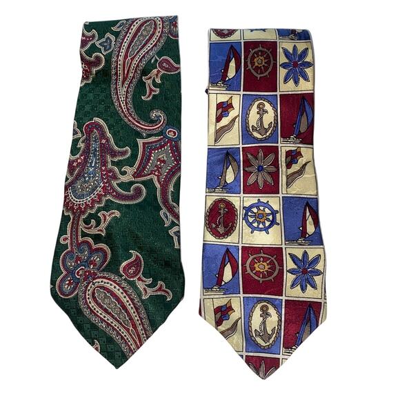 Silk Tie Bundle Of Two Men Oak Creek & Stuart Ashley USA - Picture 1 of 7